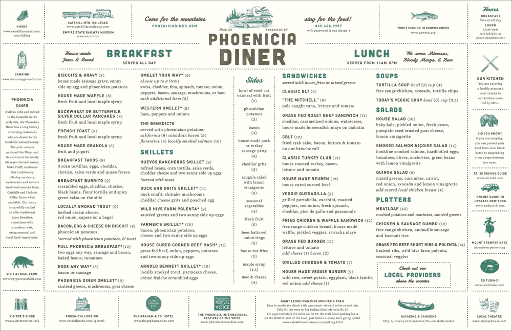 Phoenicia Diner Menu