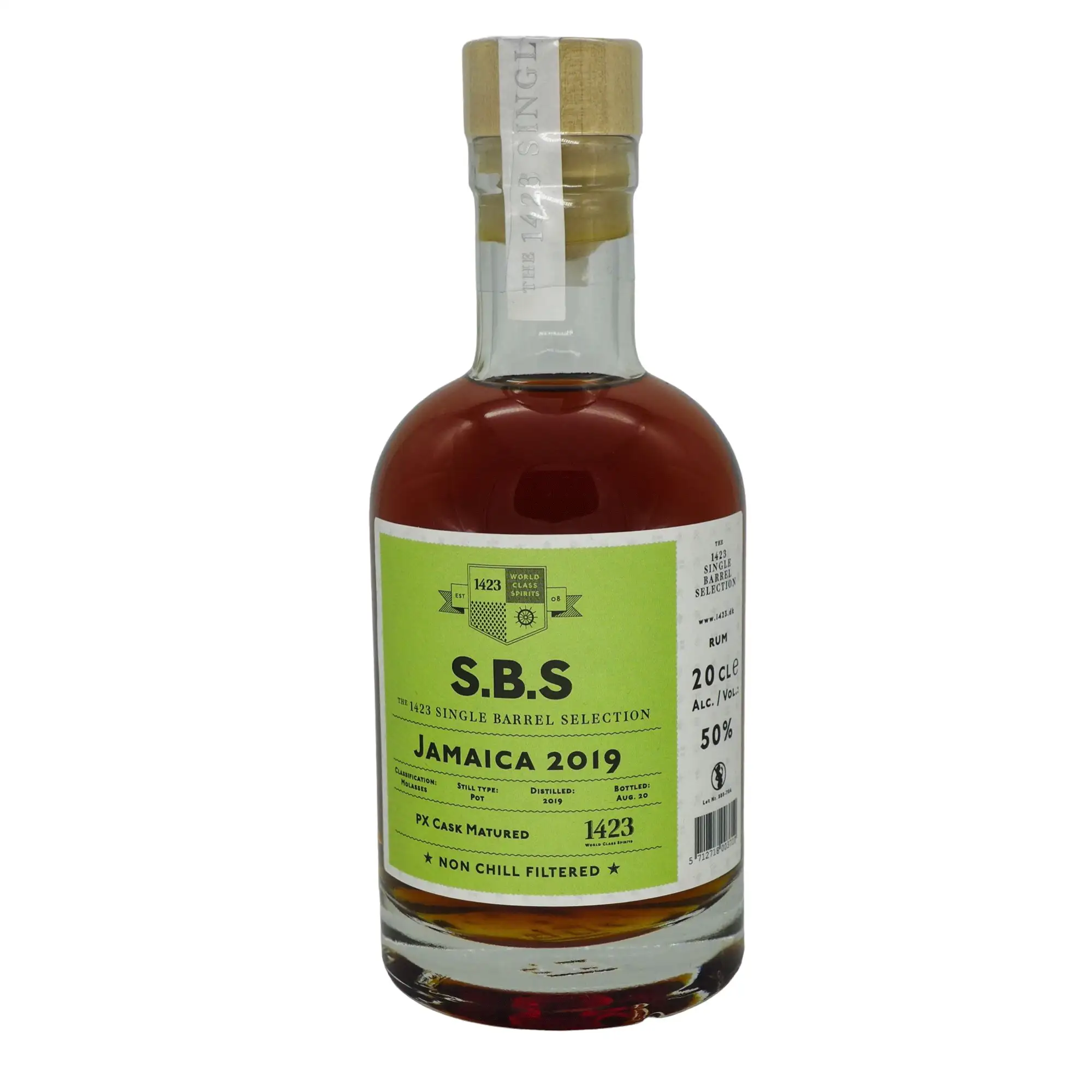 Image of the front of the bottle of the rum S.B.S Jamaica 2019 -  PX Cask Matured (DOK) DOK