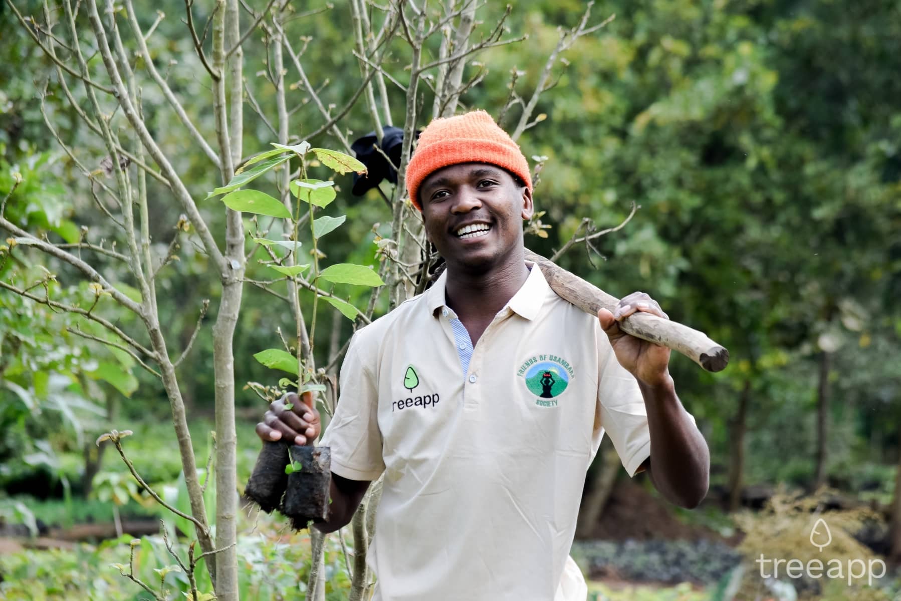 Photo: Treeapp planter with saplings in Lushoto in Tanzania in August 2021
