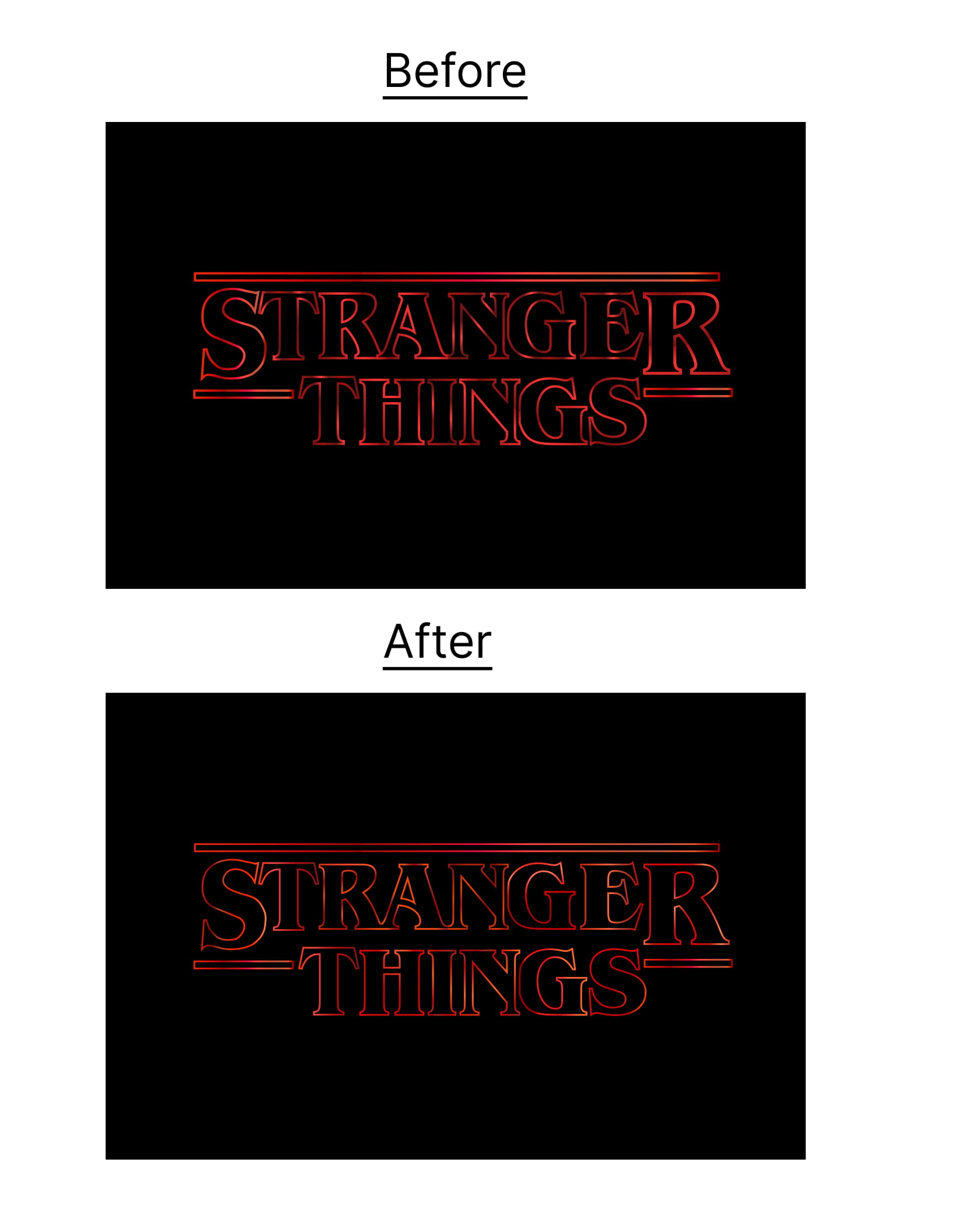 before and after comparision of gradients