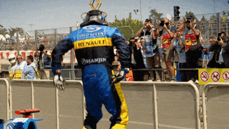 race car driver dancing