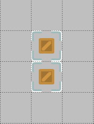 Tiled map editor with a 1x2 grid of tiles to represent the rule region