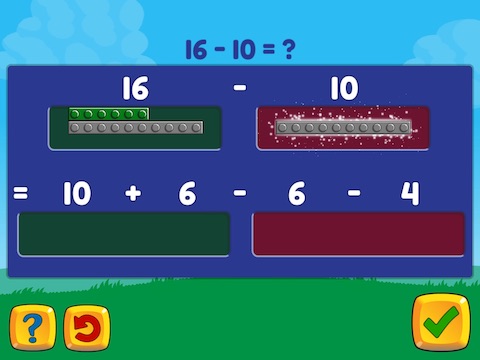 Subtract within 20 (decomposing numbers leading to a ten) Math Game
