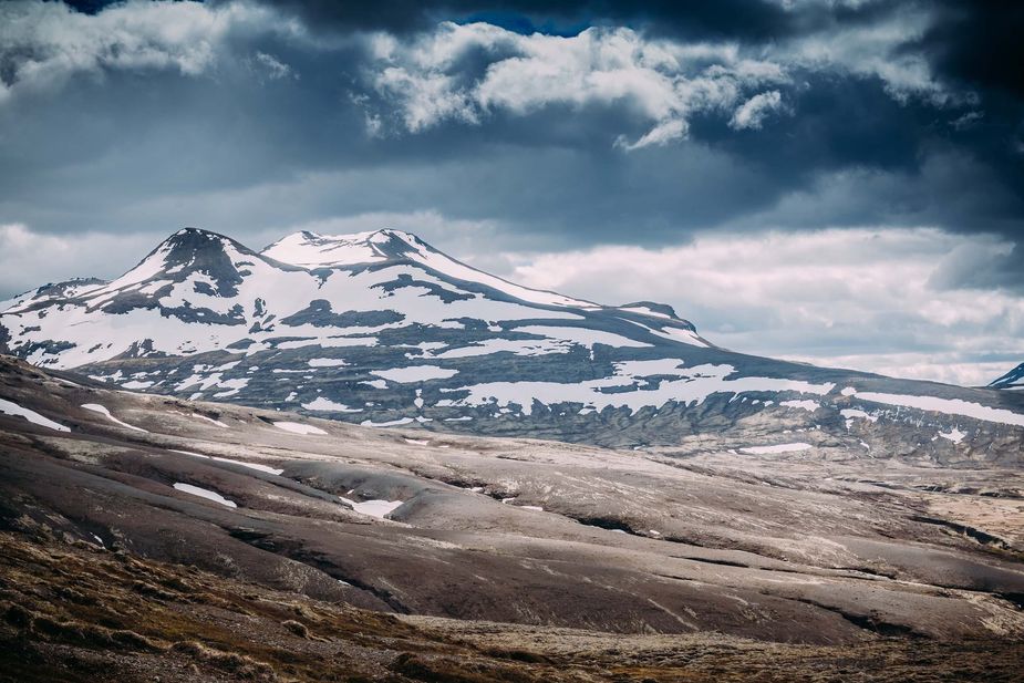 Berge, schneebedeckt, Island