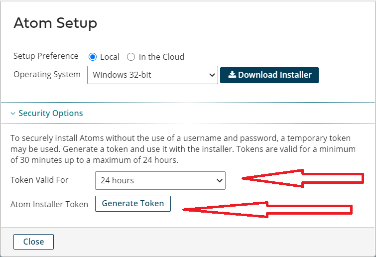 Atom Installation Token Atom Installation Token