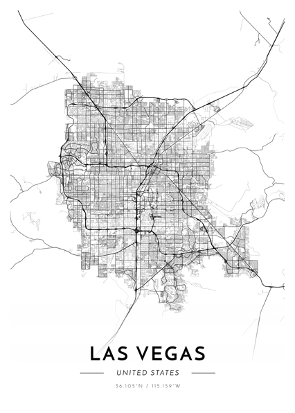 Las Vegas city map poster