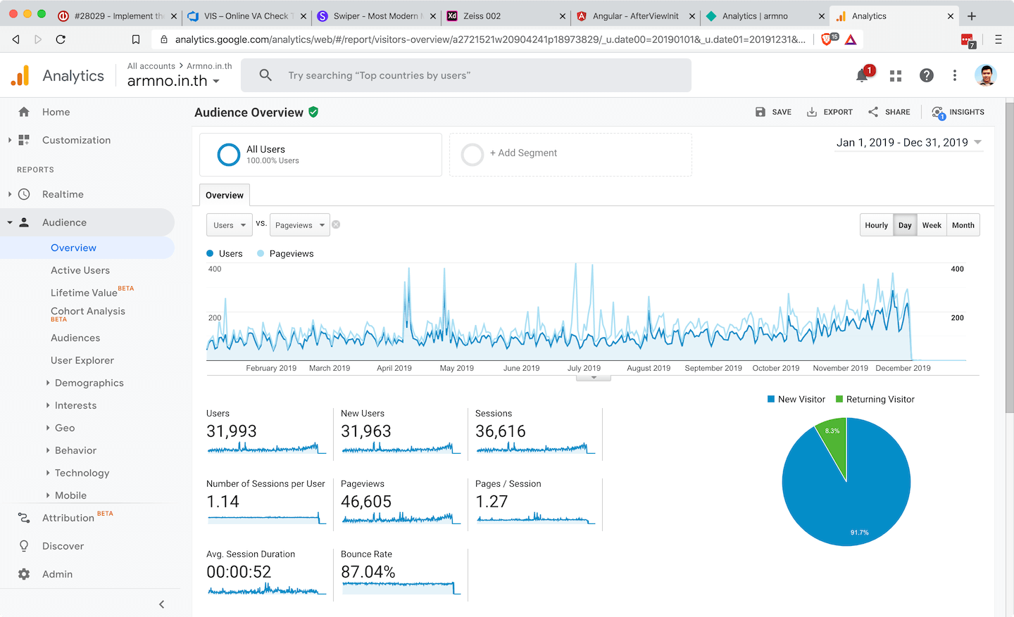 Audience Overview ปี 2019