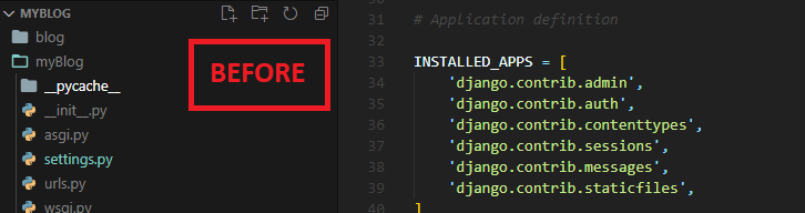 find installed_apps in settings.py