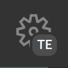 The profile badge on the manage activity item. It features the first 2 letters of the profile you are using. It has the text 'TE' in the badge since I am using the Teaching profile.
