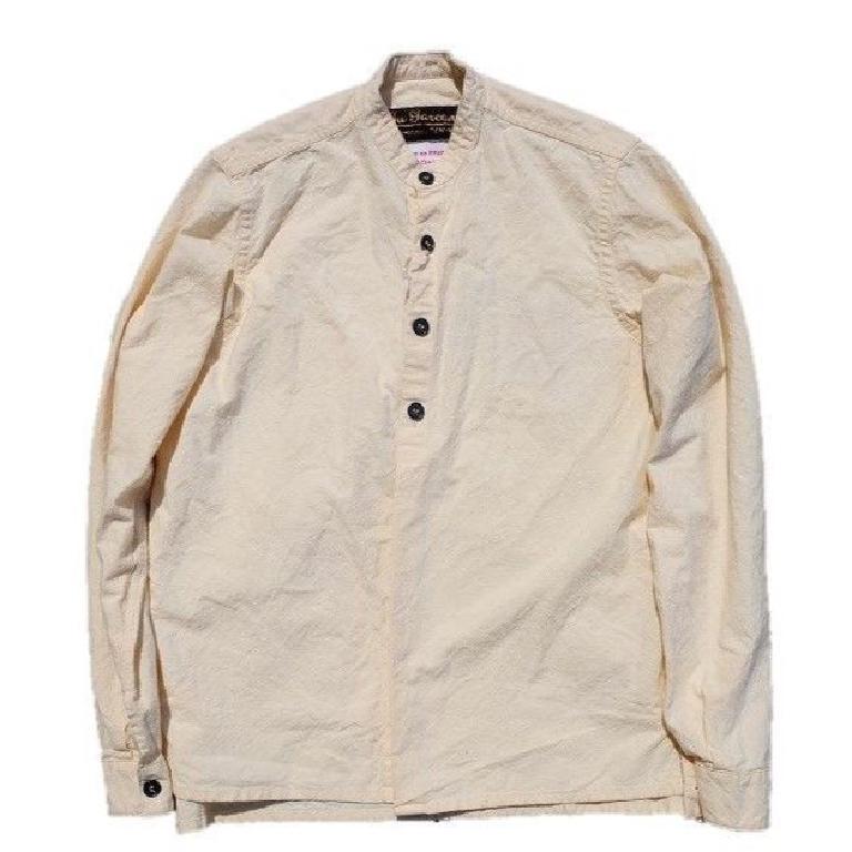 Banded Collar Popover Work Shirt