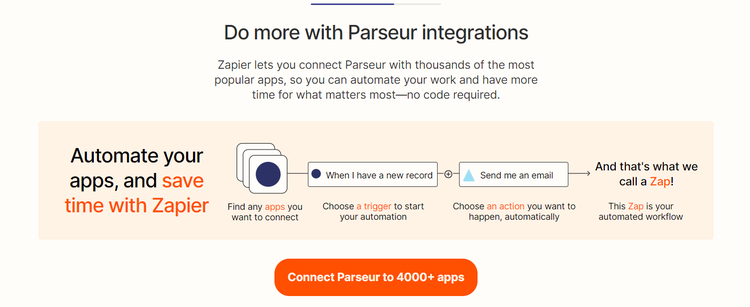 Zapier and Parseur integrations