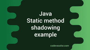What is static method shadowing in Java - CodeVsColor