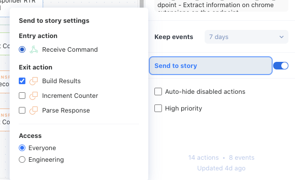 Configure send to story