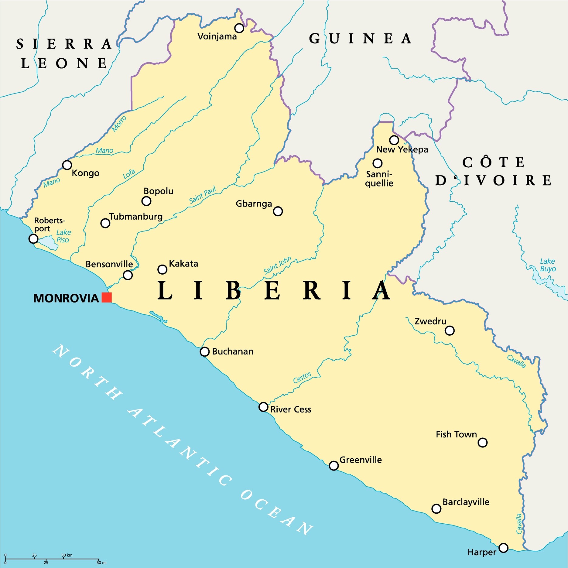 Map of Liberia, my home country