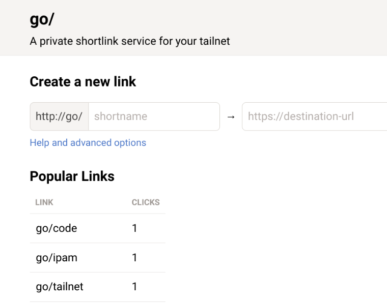 Tailscale golink: Private Shortlinks for your Tailnet
