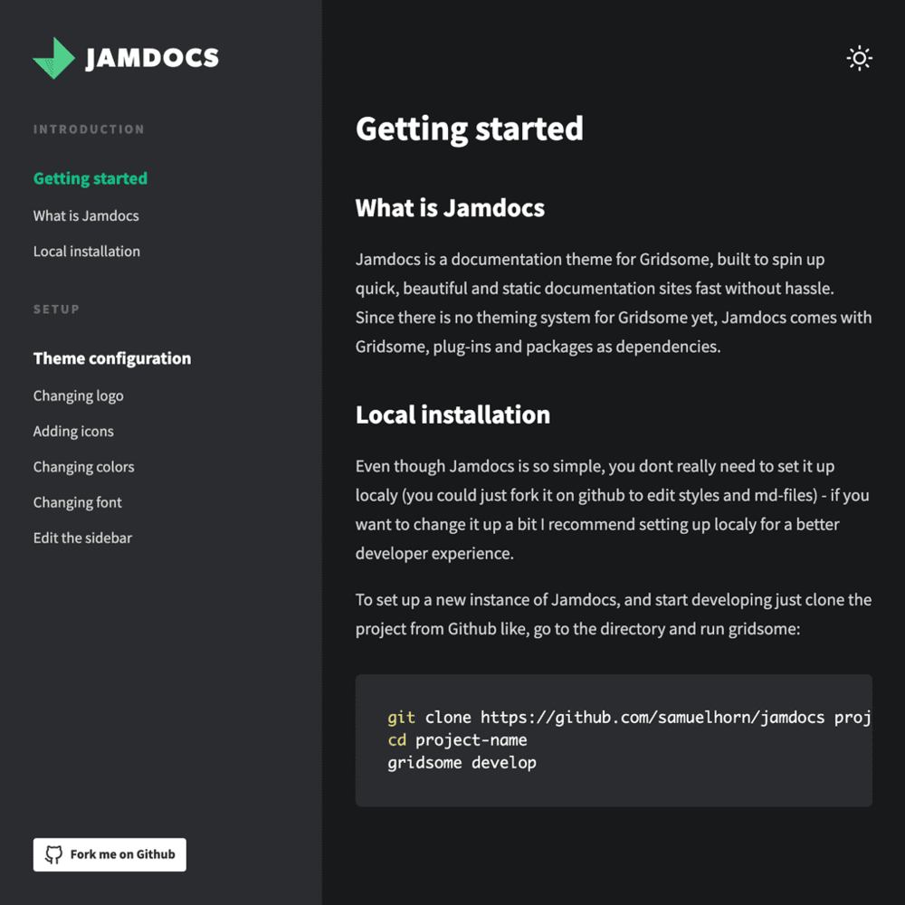 Screenshot of a page created with 