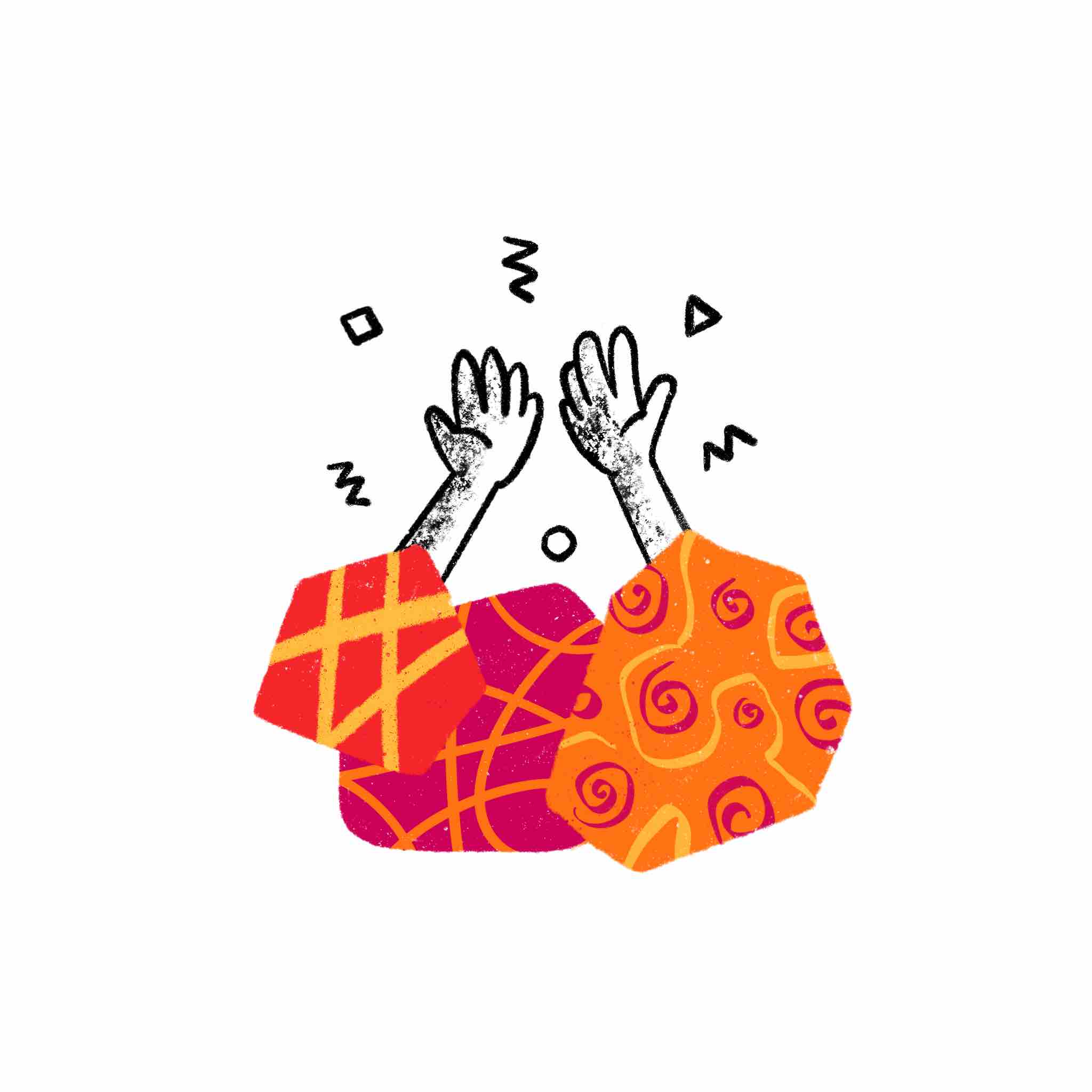 colorful abstract hands drawing