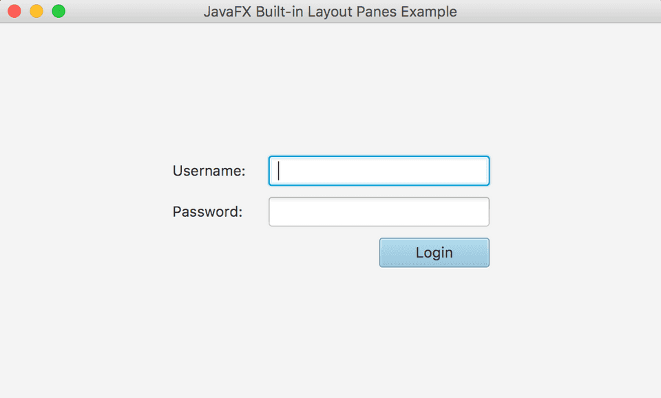JavaFX GridPane Example