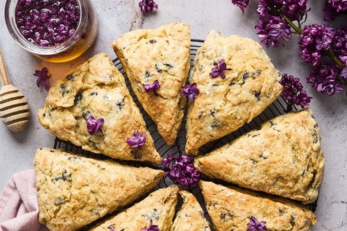 Buttermilk Honey Scones With Lilac