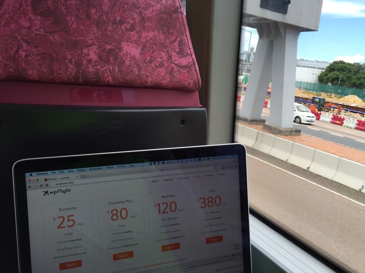 Working on the bus