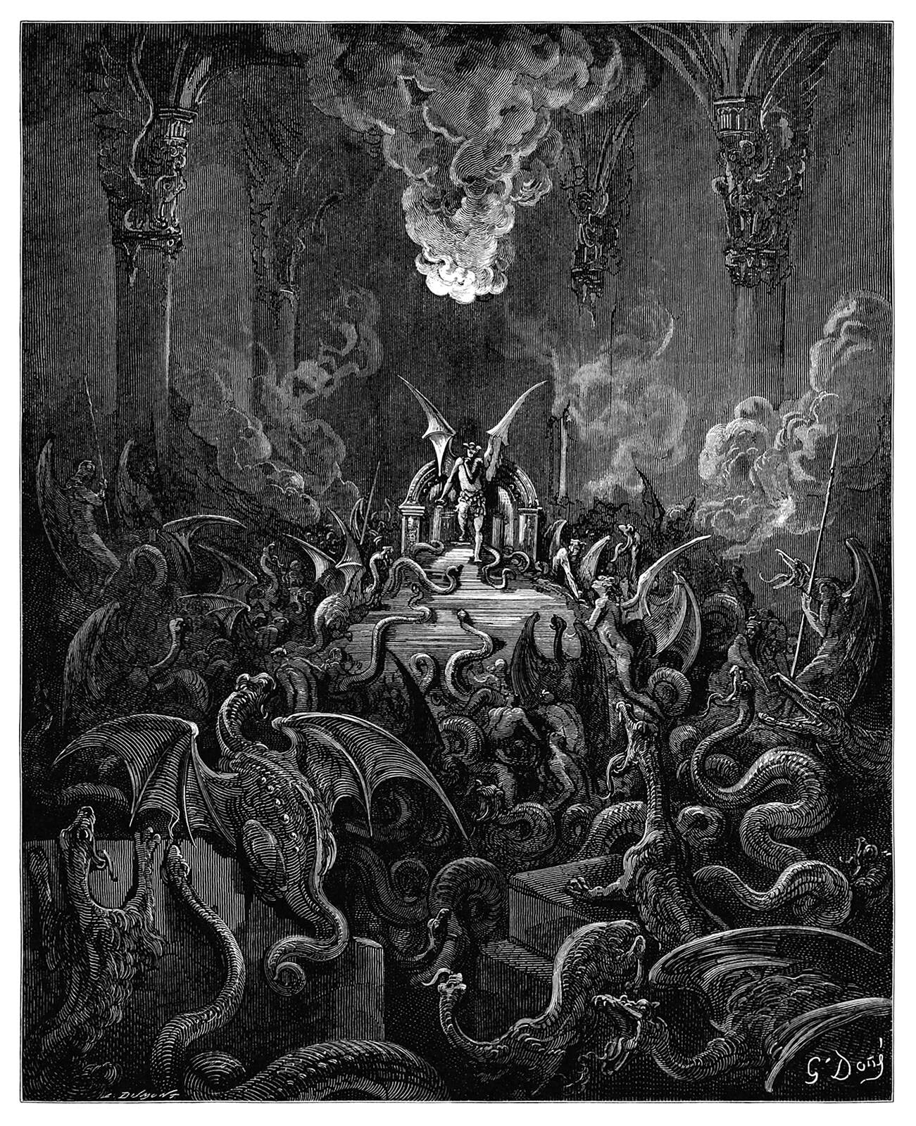 Demons gather in hell