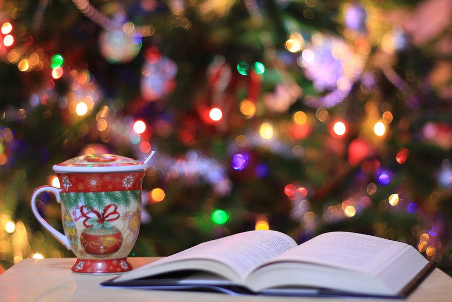 Buch, Weihnachtsbaum, Tasse, Island