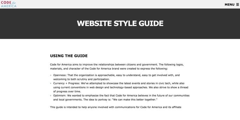 Code for America Style Guide