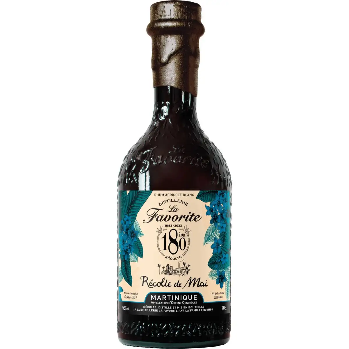 Image of the front of the bottle of the rum Récolte de Mai 180ème