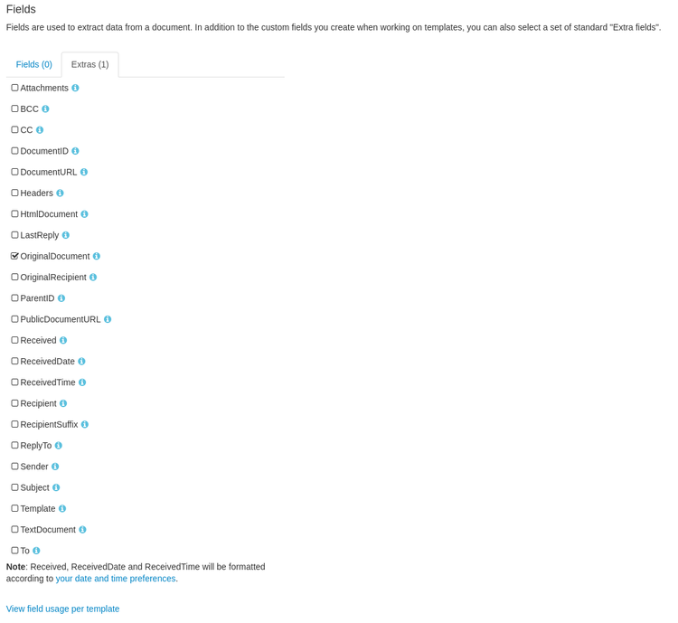 Original raw document can now be extracted as an new extra field called OriginalDocument