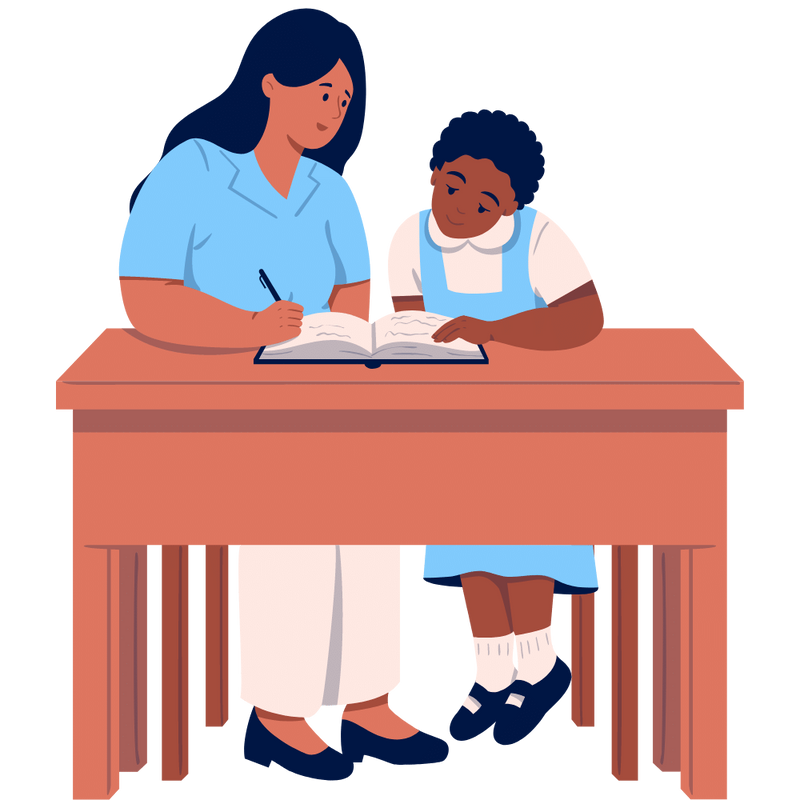 A parent and child reading together
