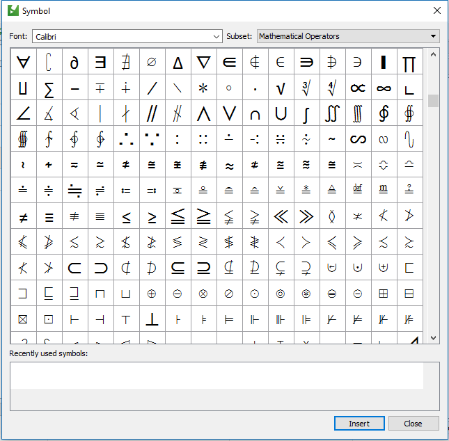 Insert Symbols | Memsource