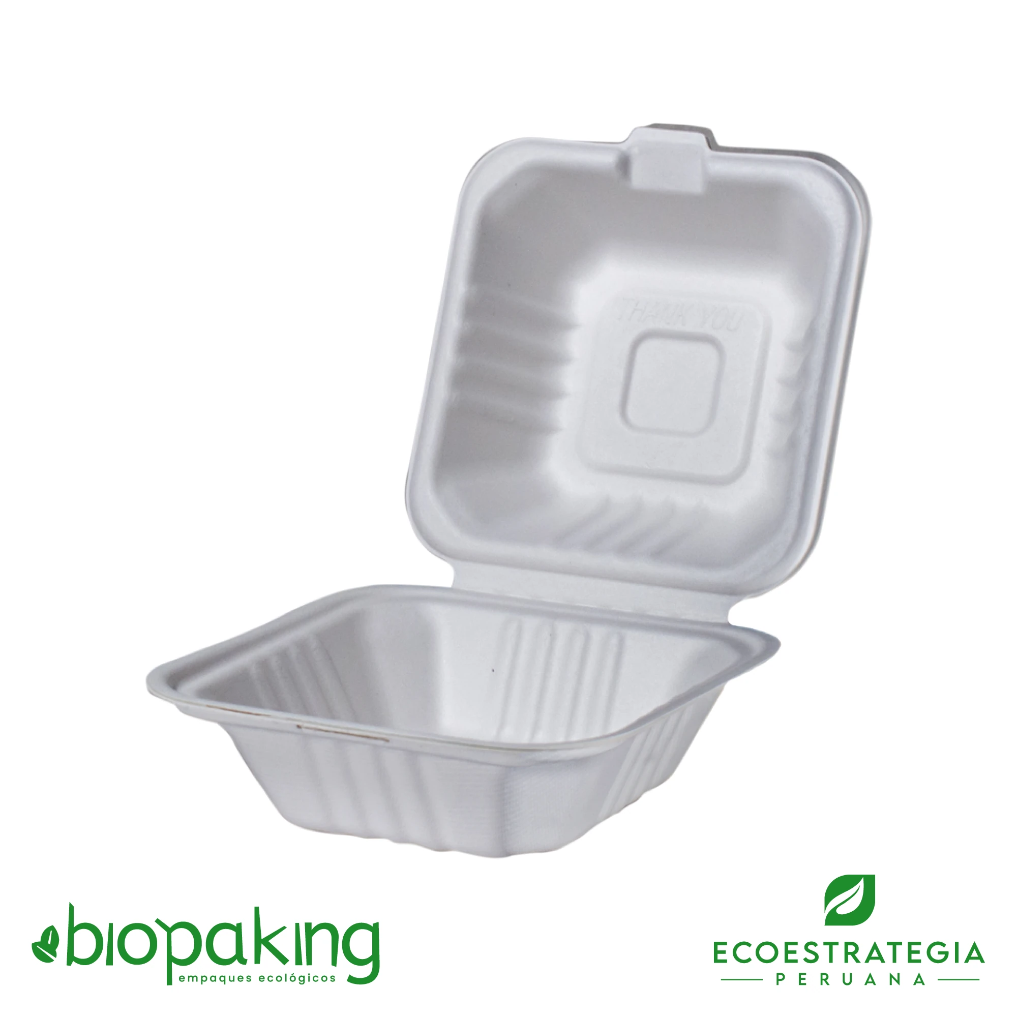 Este envase biodegradable CT4 tiene una capacidad de 480ml. Taper biodegradable a base del bagazo de fibra de caña de azúcar, empaques de gramaje ideal para comidas frías y calientes