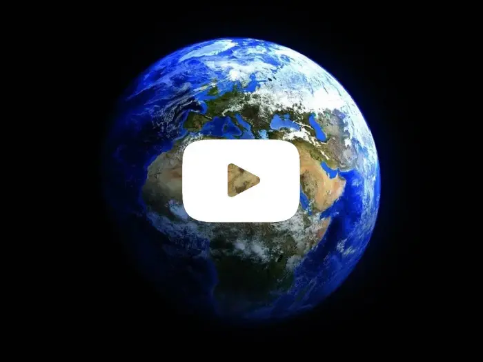 Video player cover with the globe in the background