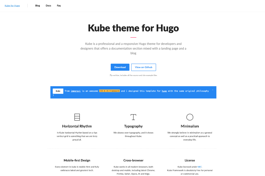 kube developer hugo theme