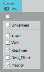 Filter by class of service screenshot