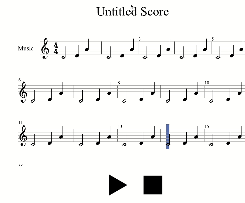 Partitura com um cursor que acompanha as notas na velodidade correta