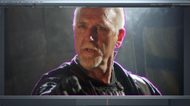 An example of After Effects CS5's Rotobrush tool in action on live video playback An example of After Effects CS5's Rotobrush tool in action on live video playback
