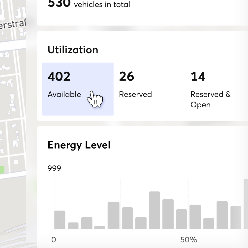 Zoomed screenshot showing dashboard of the Wunder app.