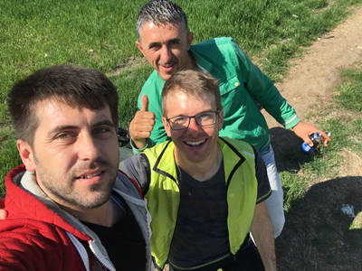 Selfie nach geteiltem Picknick