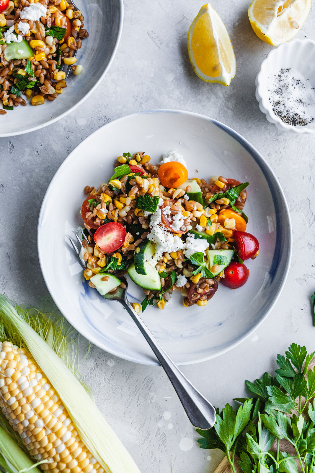 Skillet Corn With Farro Salad