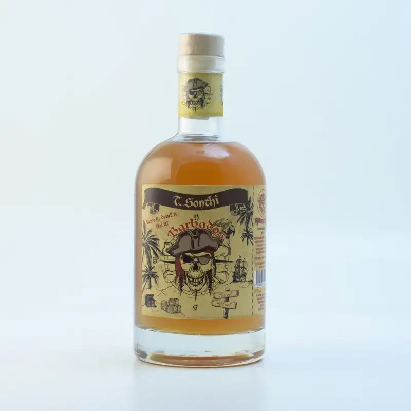 Image of the front of the bottle of the rum T.Sonthi Barbados