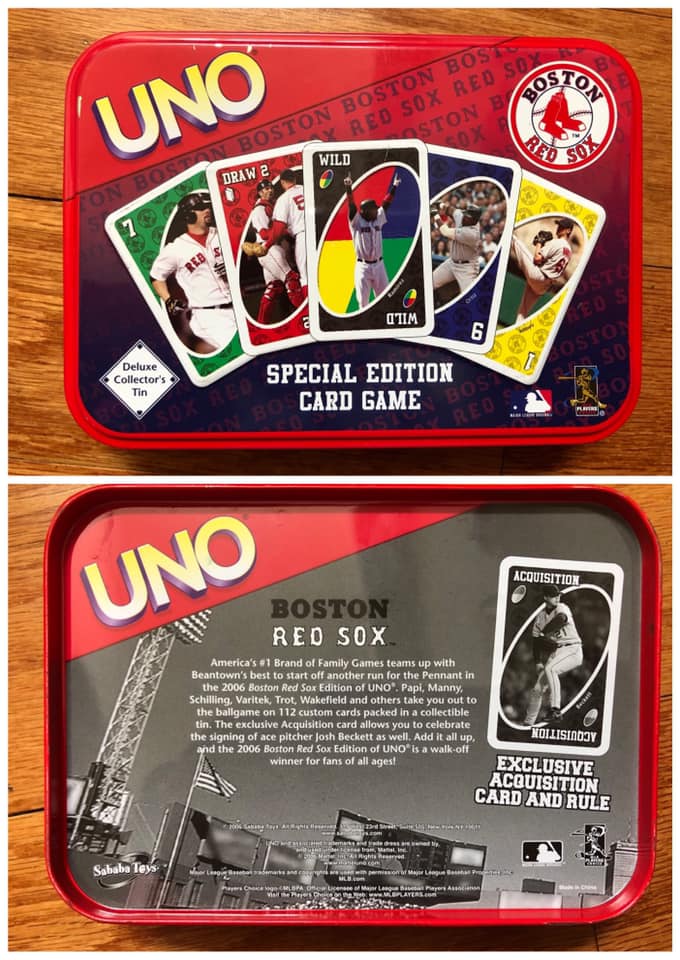 Boston Red Sox Uno Card Game