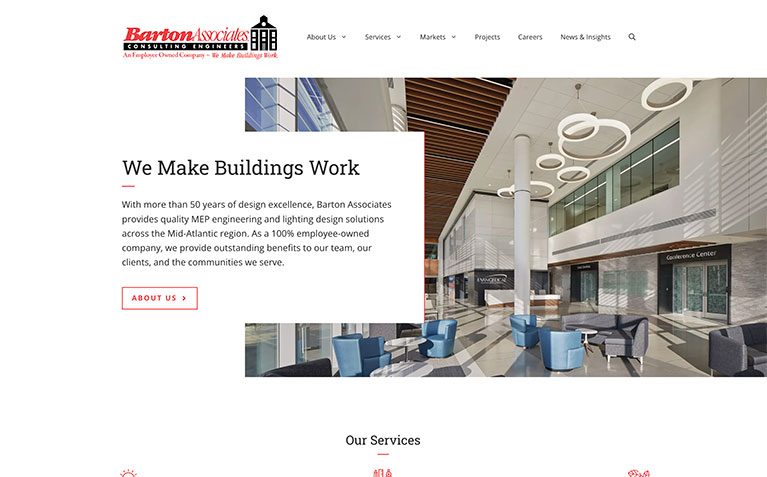 Screenshot of Barton Associates, Inc. website
