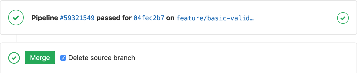 merge request with good pipeline