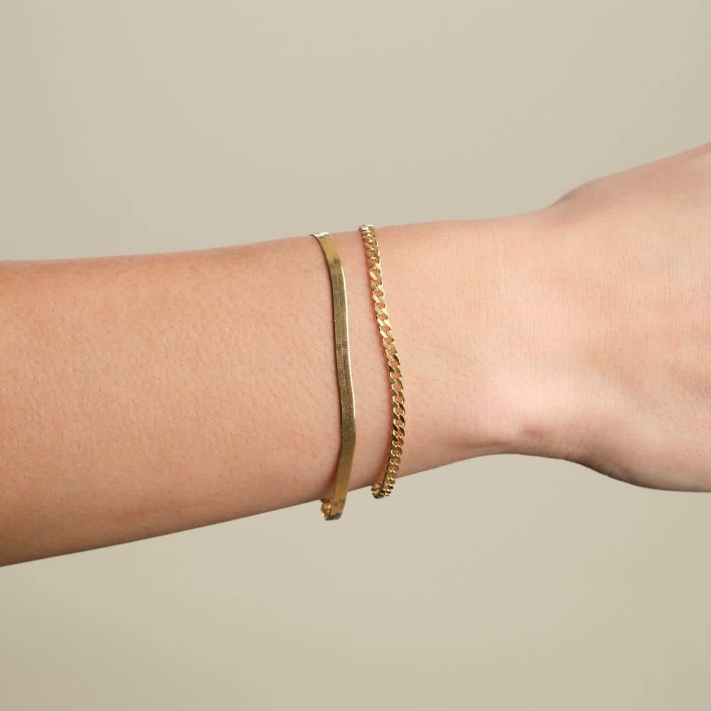 Mm Gold Herringbone Bracelet For Women Jaxxon