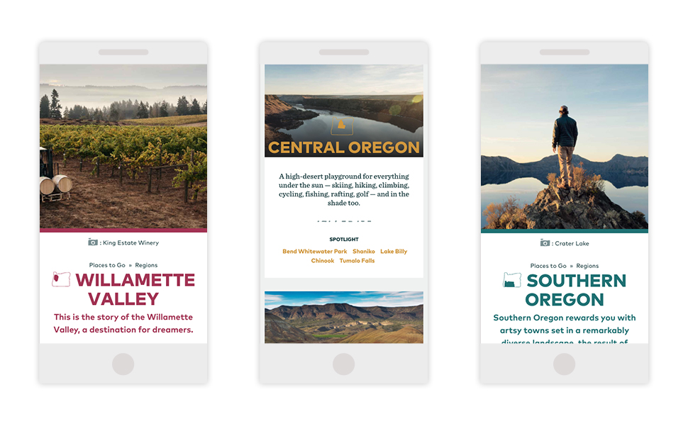 Image: Example of regional colors to distinguish site content