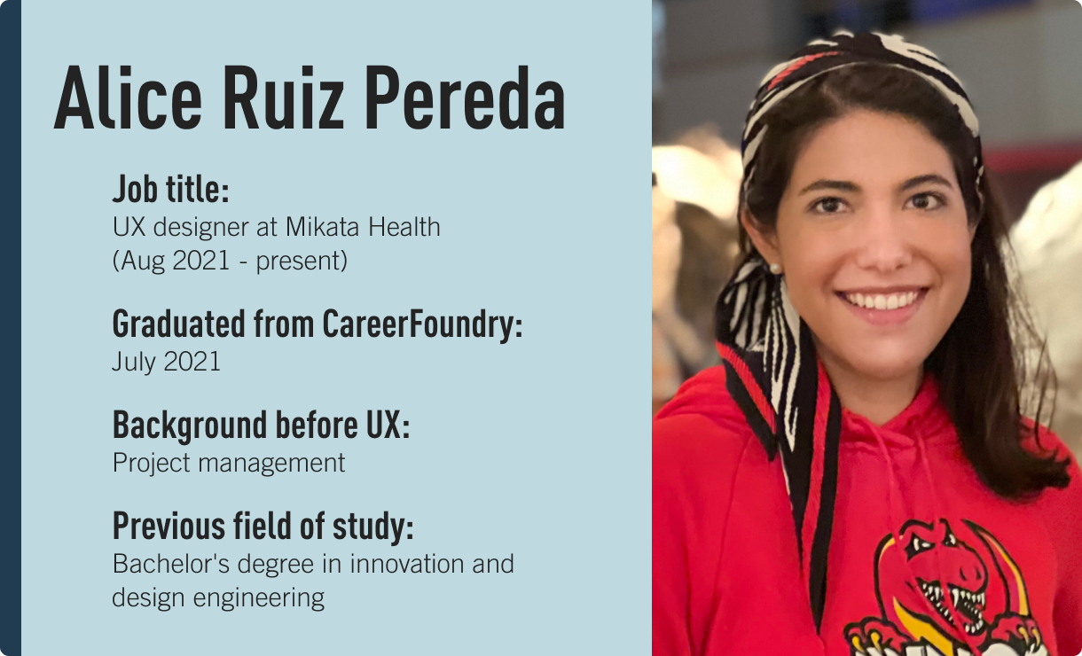 Alice Ruiz Pereda, UX design CareerFoundry graduate