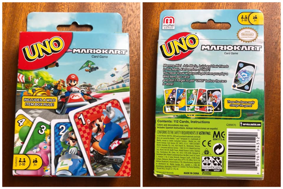 Mario Kart Uno Card Game