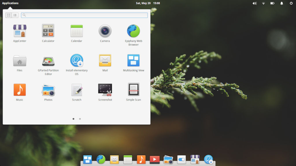Elementary OS with Slingshot application menu